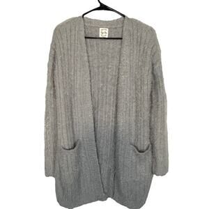 Hippie Rose Sky Blue Long Sleeve Wispy Knit Sweater Cardigan Women Sz S